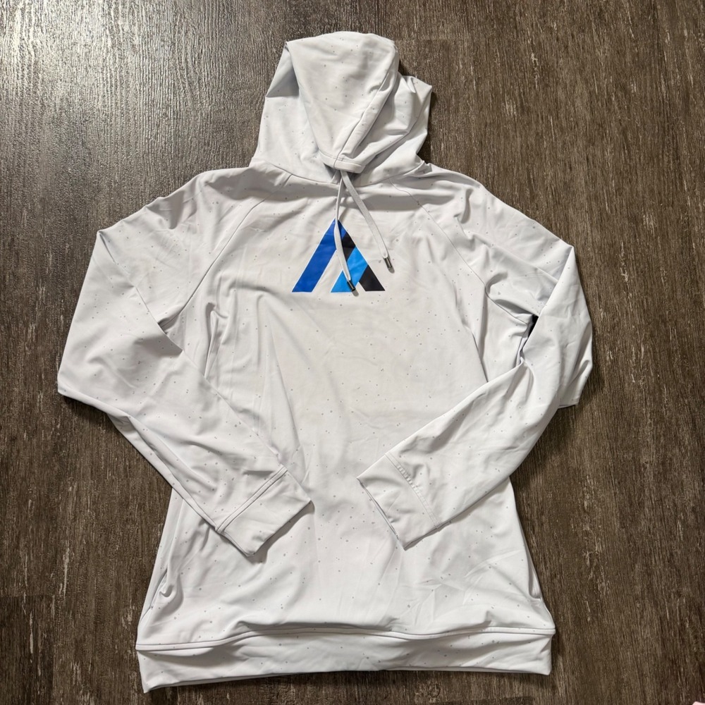 REDVANLY Hoodie Mens M White Speckle Performance Golf Active Long Sleeve Stretch